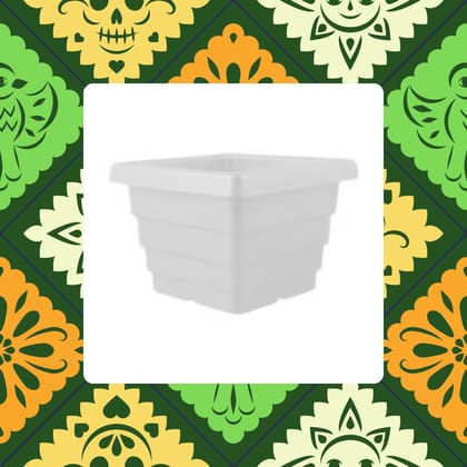 Free Gift - 4 Inch White Marble Premium Orchid Square Plastic Pot - Flash Sale