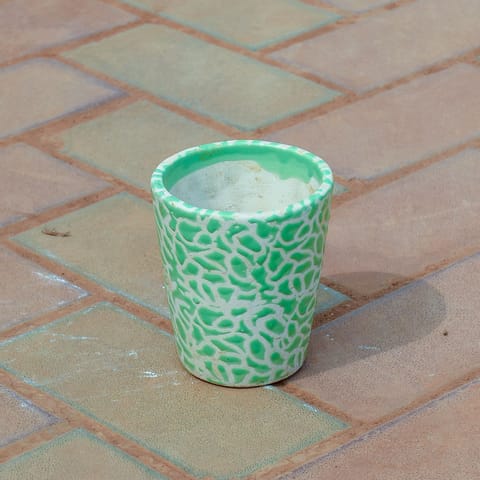 5 Inch Glass Designer Ceramic Pot (any colour & design)
