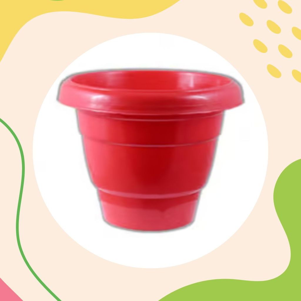 8 Inch Terracotta Red Classy Plastic Pot