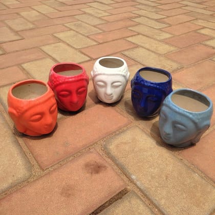Buy 3 Inch Buddha Designer Ceramic Pot (any colour) Online | Urvann.com