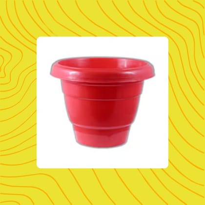 Free Gift - 8 Inch Terracotta Red Classy Plastic Pot - Flash Sale
