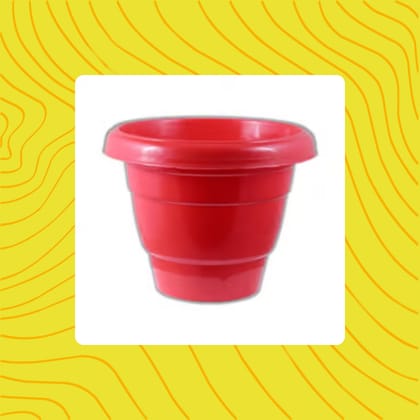 Free Gift - 8 Inch Terracotta Red Classy Plastic Pot - Flash Sale