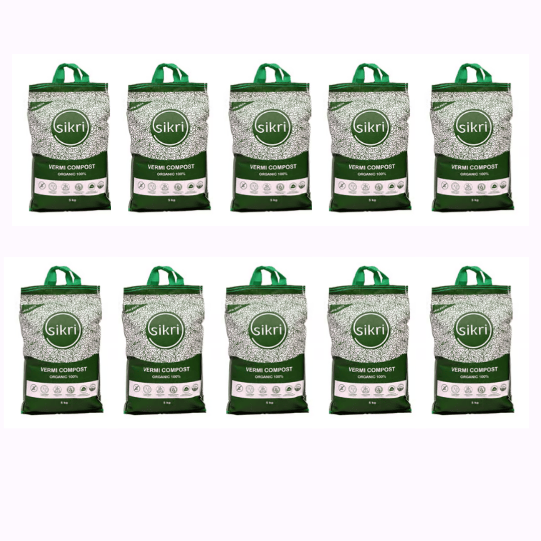 Set of 10 - 10 KG Sikri Organic Vermicompost for plants growth  - 100 KG