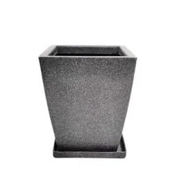 18 X 12 Inch Grey Premium Blaze Fiberglass Planter - Durable large size decoratiive fiber pot for indoor outdoor plants with 5 year warranty