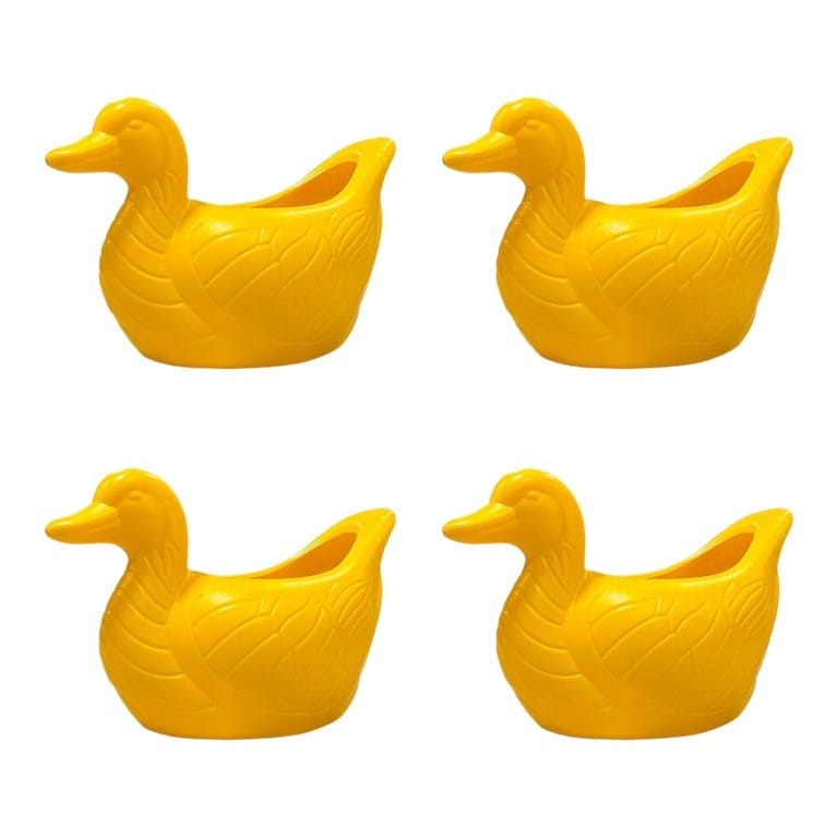 Set of 4 - 6.5 X 5.5 Inch Yellow Premium Duck Plastic Pot