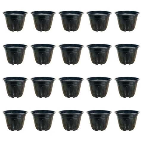 Set of 20 - 6 Inch Black Super Nursery Pot