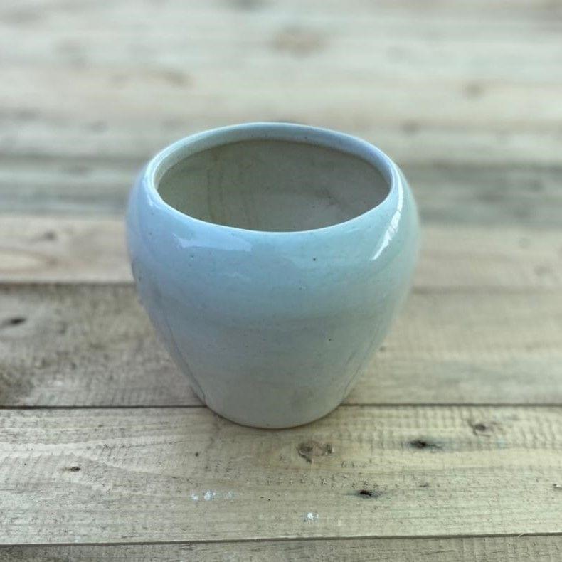5 Inch White Classy Ceramic Apple Pot