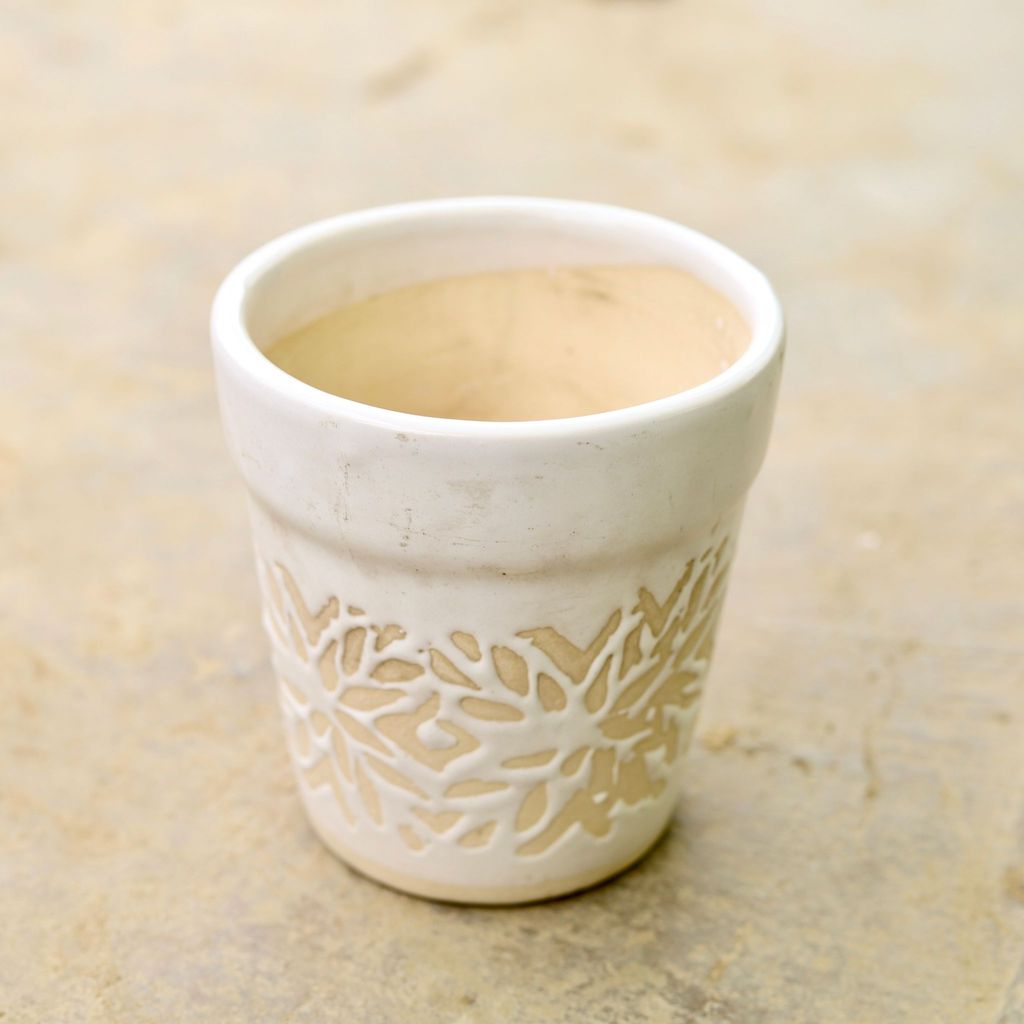 Buy 6 Inch Collar Designer Glass Ceramic Pot (any colour) Online | Urvann.com 6 Inch Collar Designer Glass Ceramic Pot (any colour)