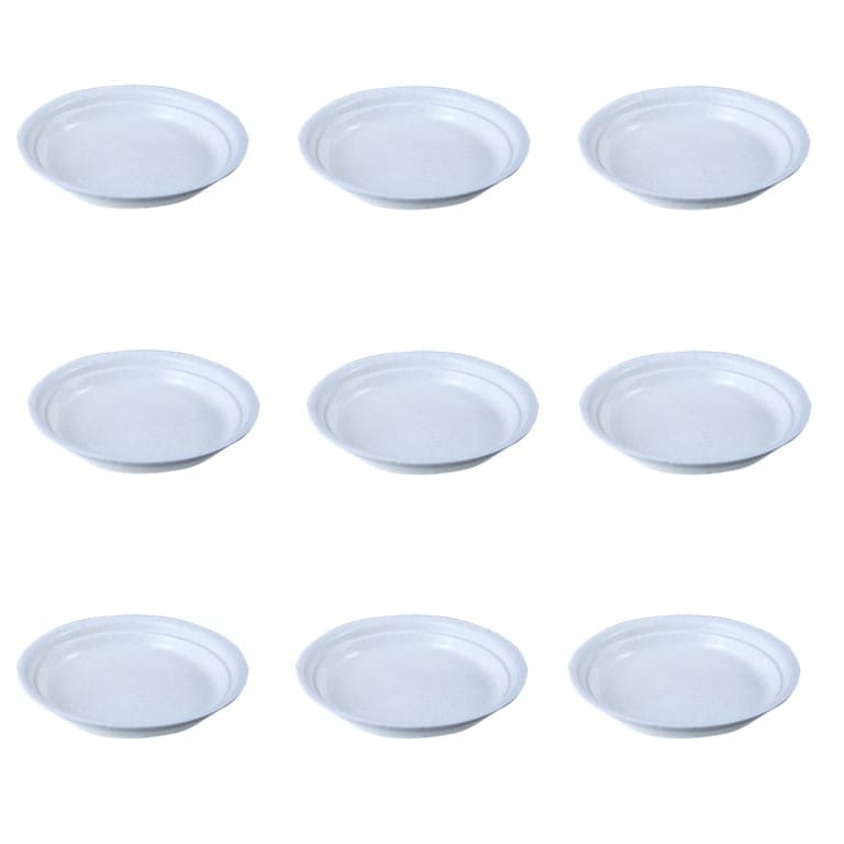 Set of 09 - 5 Inch White Premium Round Trays - To keep under the Pots