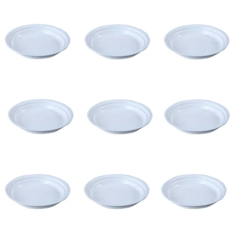 Set of 09 - 5 Inch White Premium Round Trays - To keep under the Pots