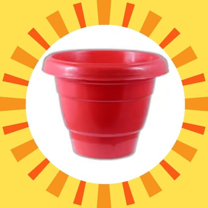 Free Gift - 8 Inch Terracotta Red Classy Plastic Pot - Flash Sale