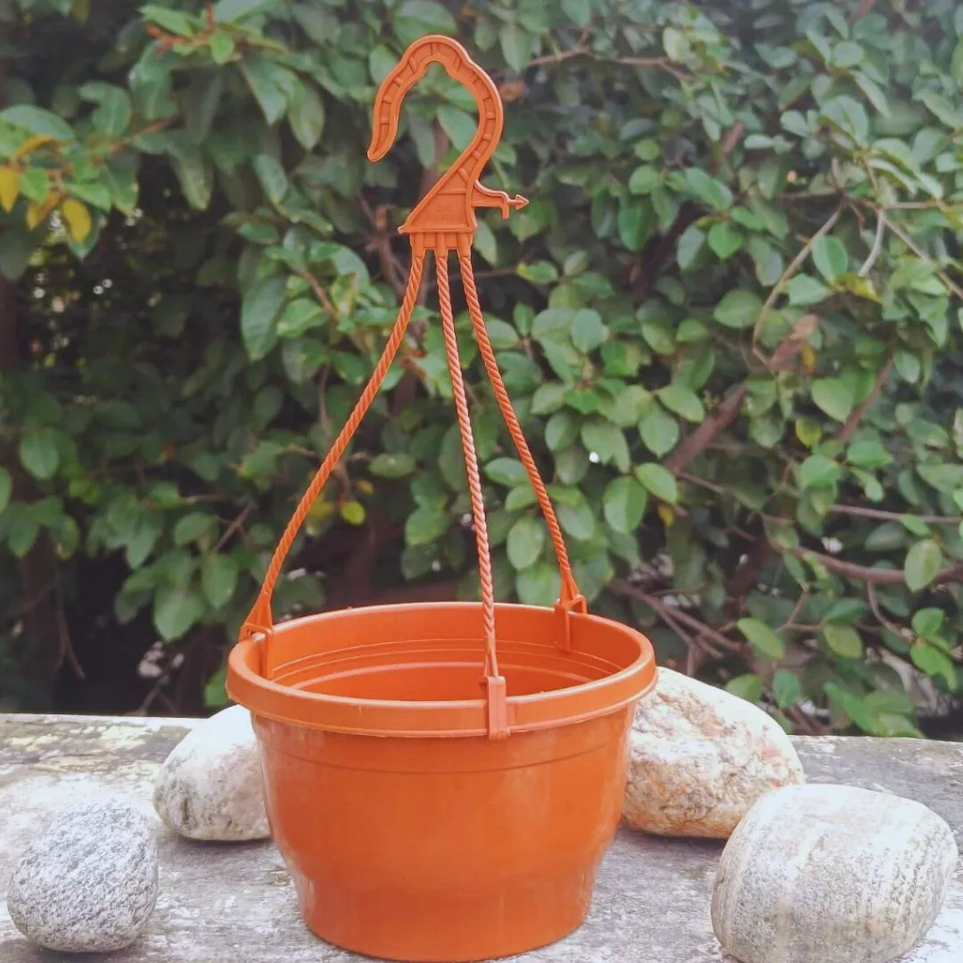 7 Inch Terracotta Red Premium Evara Hanging Plastic Pot