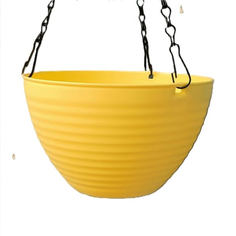 7 Inch Sunrise Yellow Premium Zylo Hanging Plastic Basket