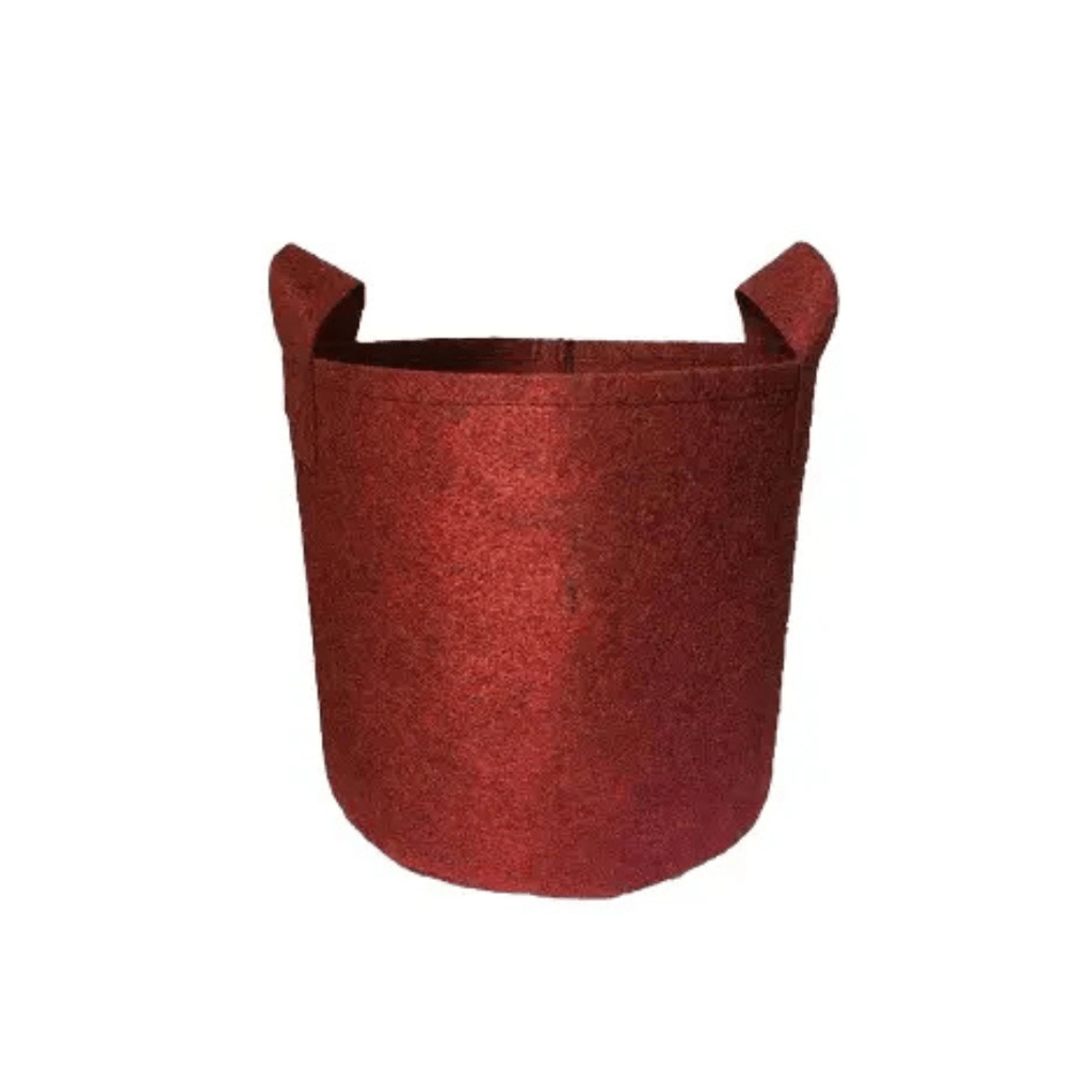 Urvann 6x6 Inch Round Red Grow Bag – 400 GSM Heavy Duty Geo Fabric, Breathable, Reusable Planter for Home Gardening