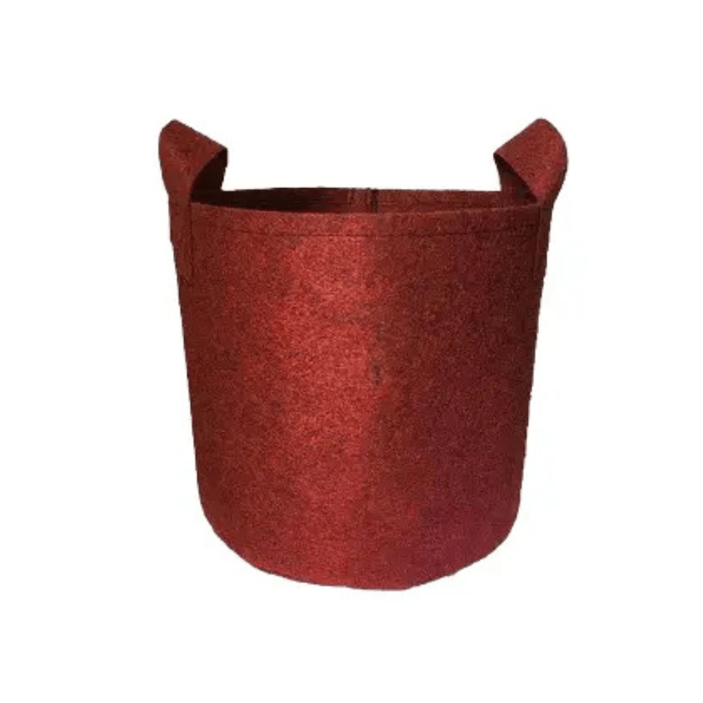 Urvann 8x8 Inch Round Red Grow Bag – 400 GSM Heavy Duty Geo Fabric, Breathable, Reusable Planter for Home Gardening