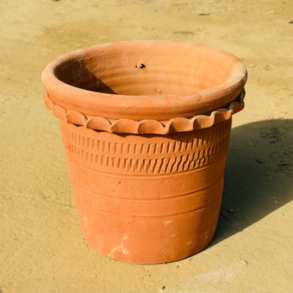 Buy 10 Inch Gulbhoomi Terracotta Clay Mitti Pot - Handcrafted, Eco-Friendly Planter for Indoor & Outdoor Use Online | Urvann.com