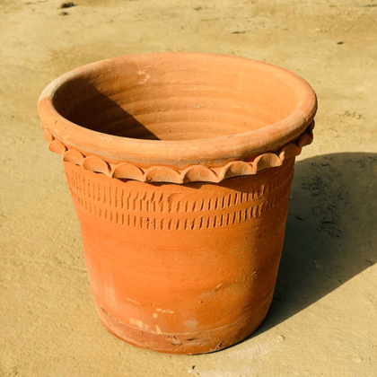 Buy 8 Inch Gulbhoomi Terracotta Clay Mitti Pot - Handcrafted, Eco-Friendly Planter for Indoor & Outdoor Use Online | Urvann.com