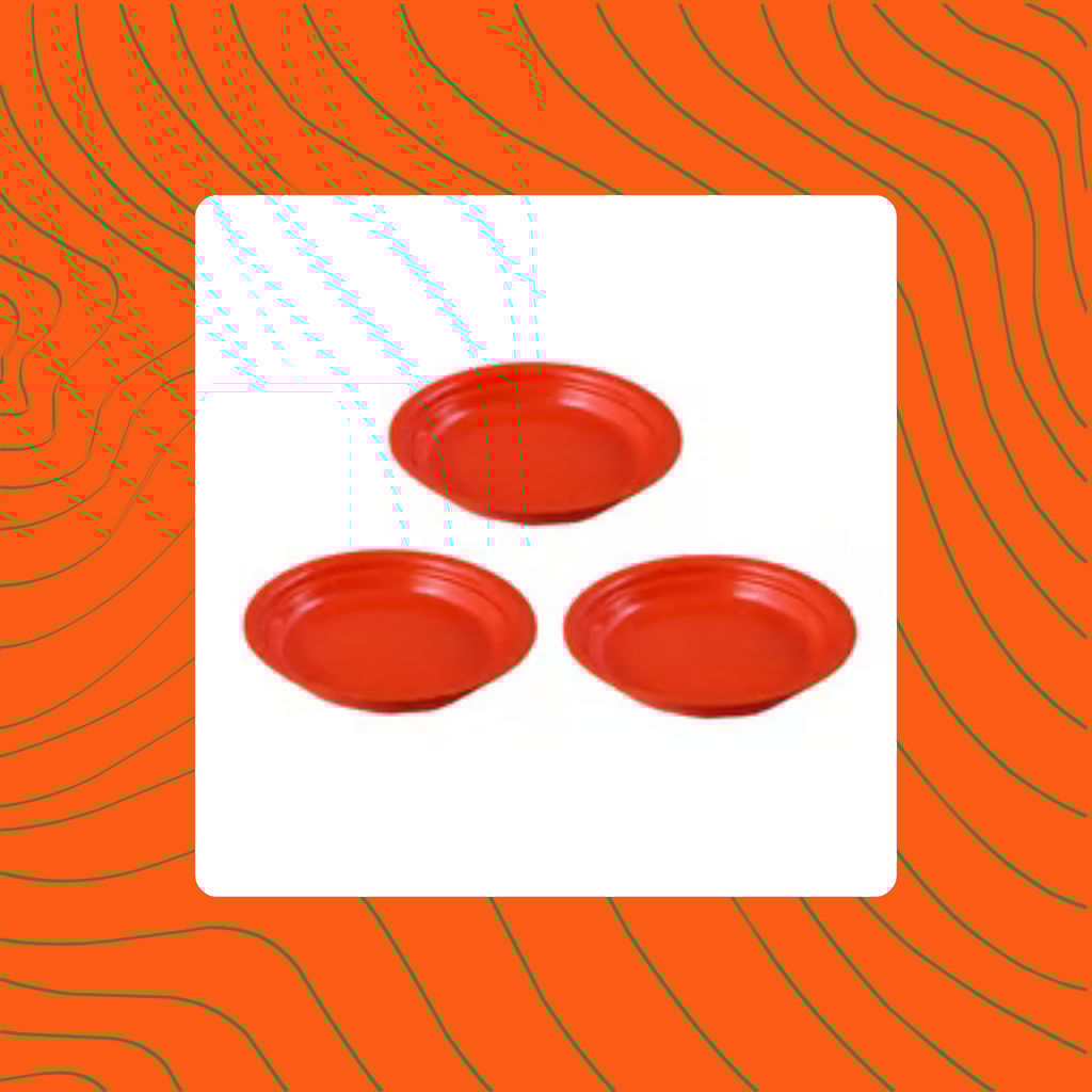 Free Gift - Set of 03 - 5 Inch Terracotta Red Premium Round Trays - To keep under the Pots - Flash Sale