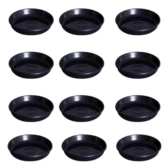 Set of 12 - 6.5 Inch Black Premium Black Tray - To keep under the Pot
