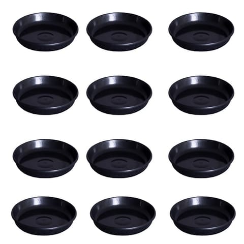 Set of 12 - 6.5 Inch Black Premium Black Tray - To keep under the Pot
