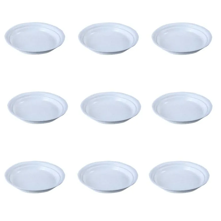 Set of 9 - 6.5 Inch White Premium Round Trays - To keep under the Pots
