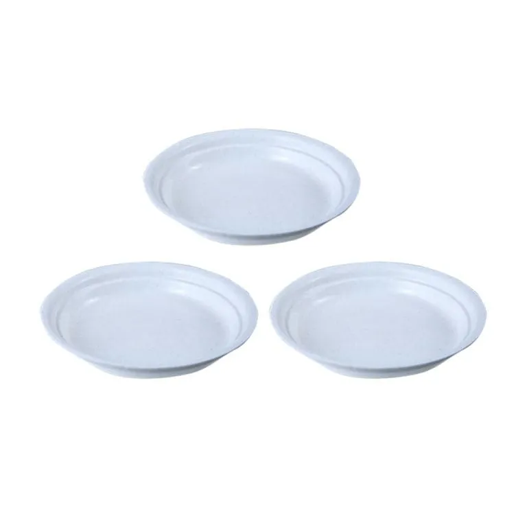 Set of 3 - 6.5 Inch White Premium Round Trays - To keep under the Pots