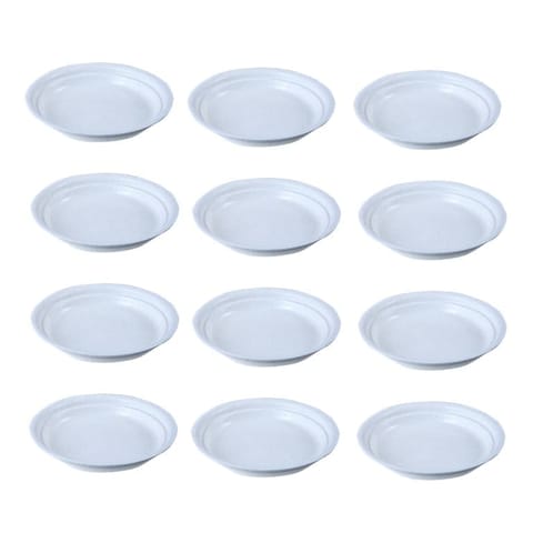 Set of 12 - 3.5 Inch White Premium Round Trays - To keep under the Pots