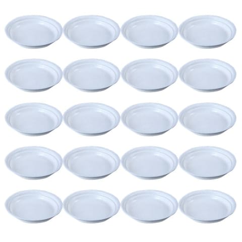 Set of 20 - 3.5 Inch White Premium Round Trays - To keep under the Pots