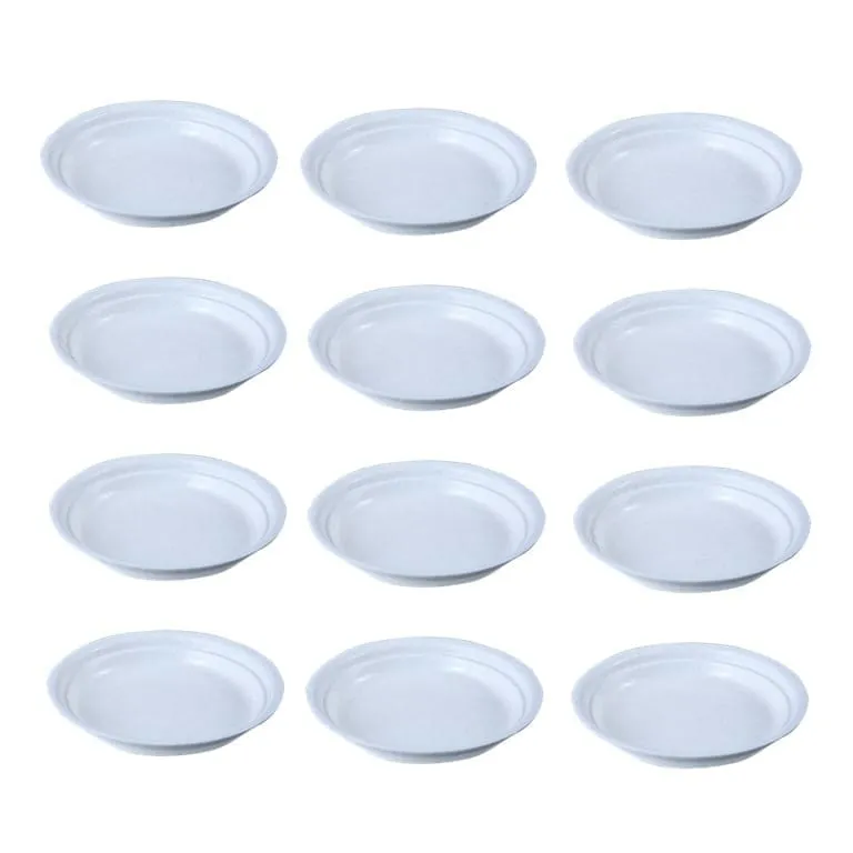 Set of 12 - 4.5 Inch White Premium Round Trays - To keep under the Pots