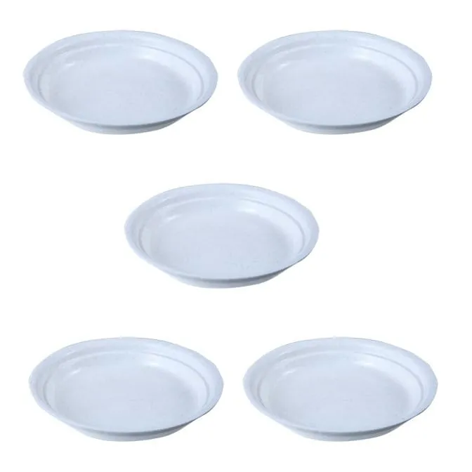 Set of 5 - 3.5 Inch White Premium Round Trays - To keep under the Pots
