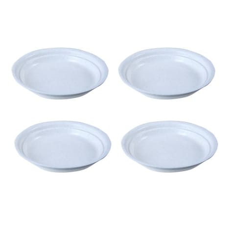 Set of 4 - 4.5 Inch White Premium Round Trays - To keep under the Pots