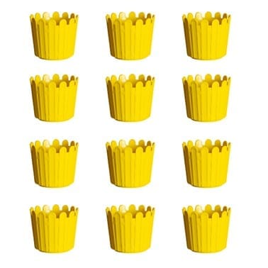 Set of 12 - 6 Inch Yellow Premium Tippy Plastic Pot