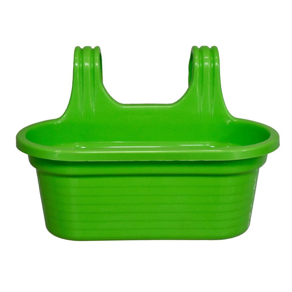 Buy 14 X 10 Inch Green Double Hook Hanging Plastic Pot Online | Urvann.com 14 X 10 Inch Green Double Hook Hanging Plastic Pot