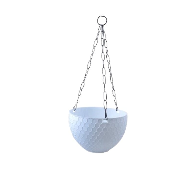 Buy 6 X 4 Inch White Premium Cerana Hanging Plastic Pot Online | Urvann.com 6 X 4 Inch White Premium Cerana Plastic Hanging Basket