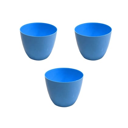 Buy Set of 3 - 4 Inch Dark Blue Premium Orchid Round Plastic Pot Online | Urvann.com