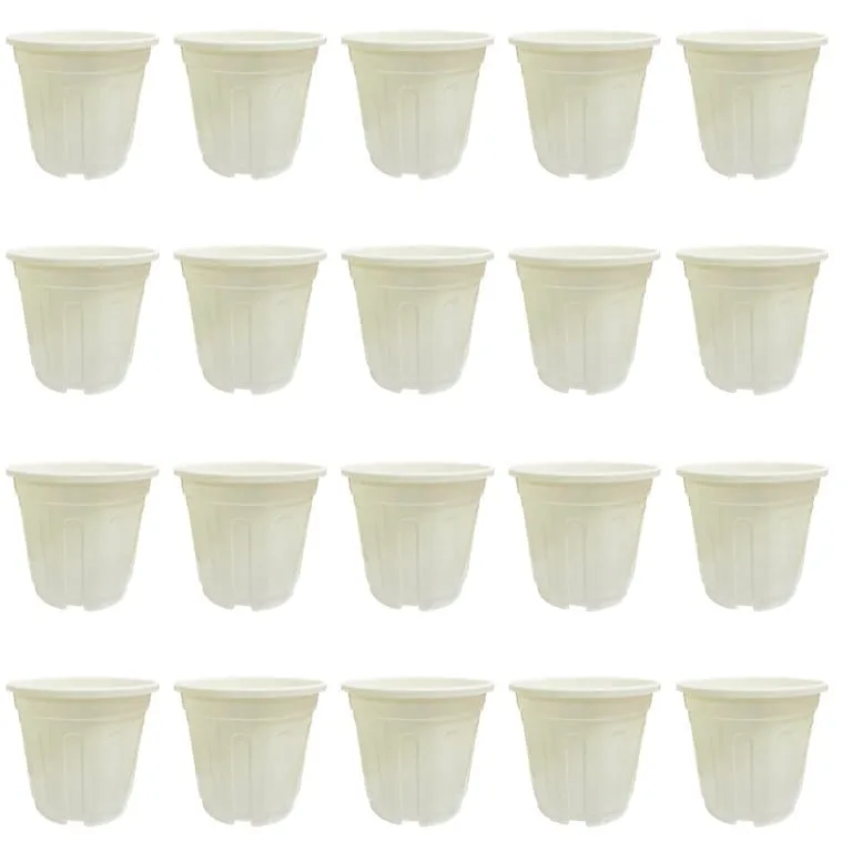 Set of 20 - 6 Inch White Super Nursery Pot