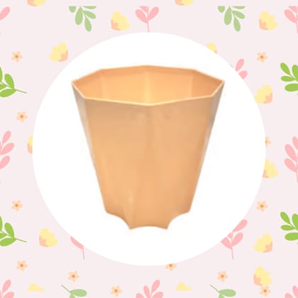 Free Gift - 4 Inch Beige Marble Premium Diamanti Plastic Pot - Flash Sale