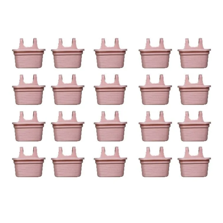 Set of 20 - 14 X 10 Inch Pink Marble Double Hook Hanging Plastic Pots