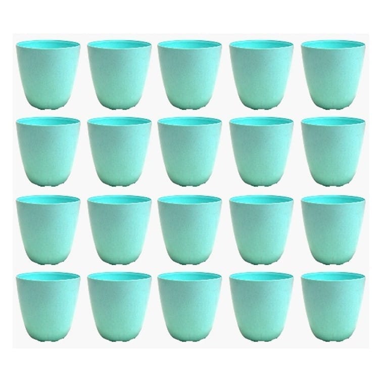 Set of 20 - 4 Inch Blue Marble Premium Orchid Round Plastic Pots