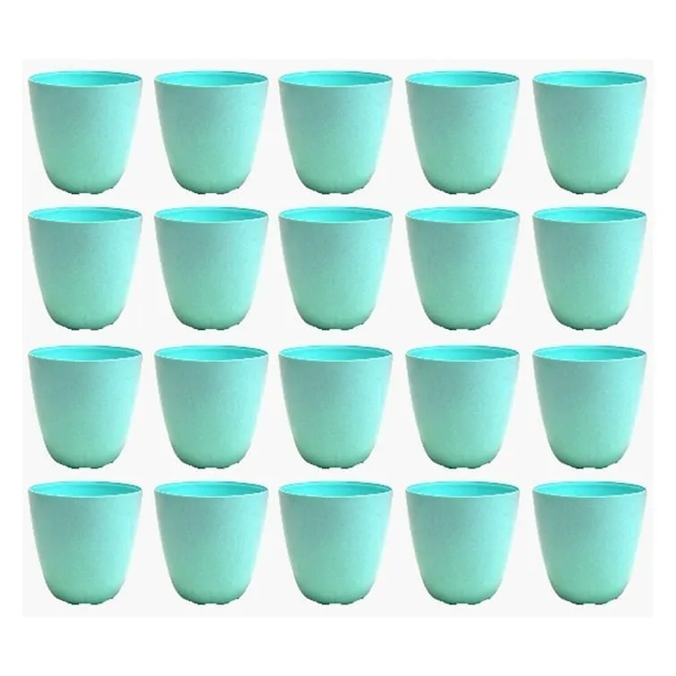 Set of 20 - 4 Inch Blue Marble Premium Orchid Round Plastic Pots