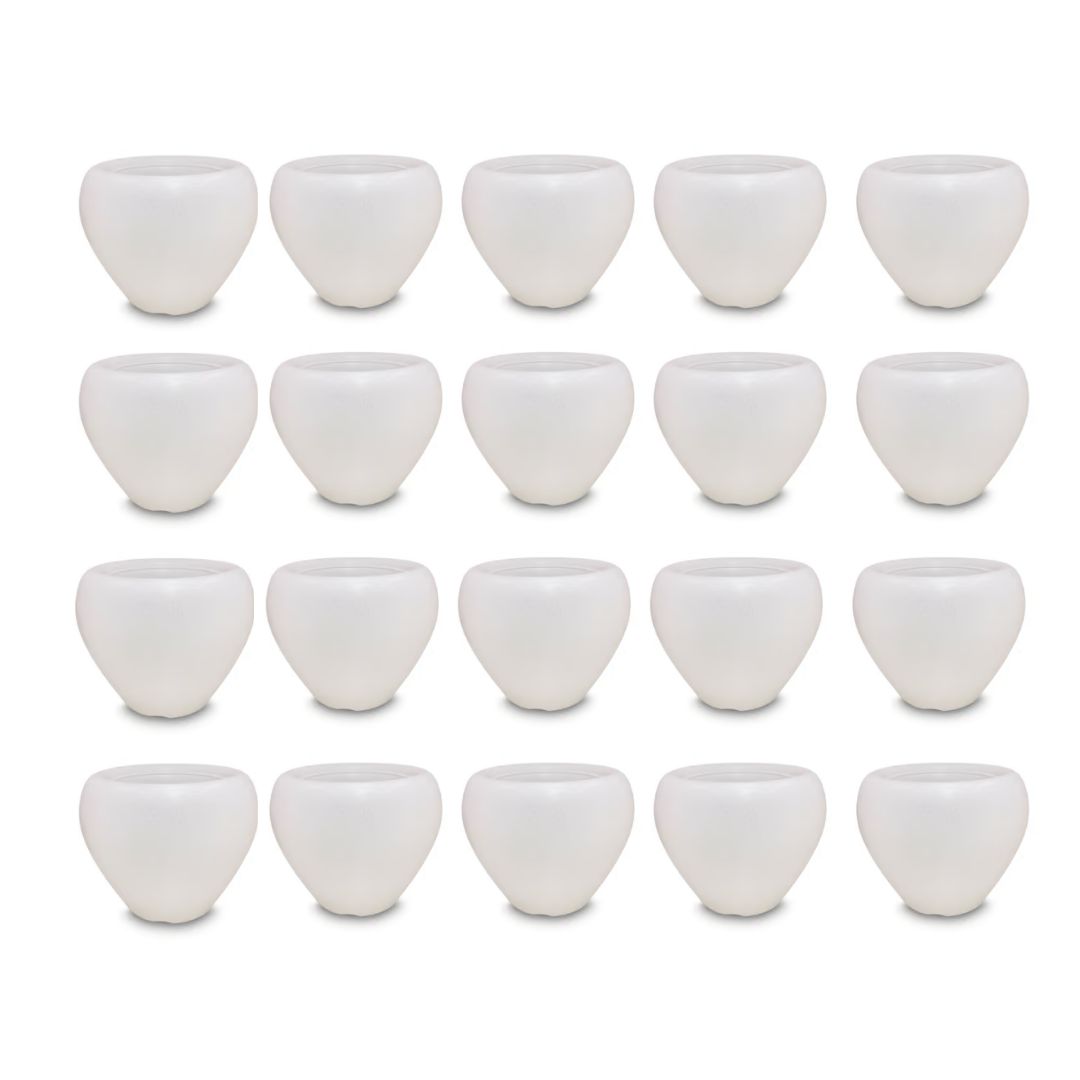 Set of 20 - 4 Inch White Apple Plastic Pots