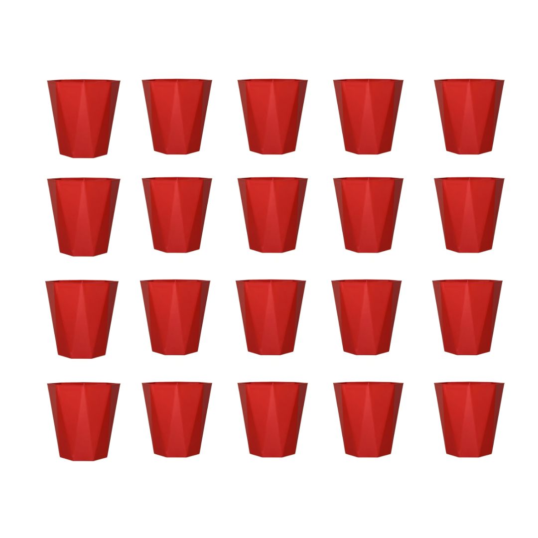 Set of 20 - 6 Inch Red Diamanti Plastic Pots