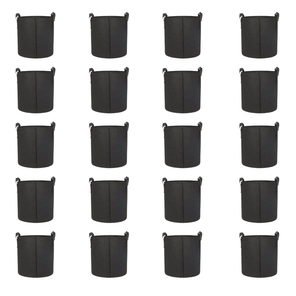 Set of 20 - 8x8 Inch Round Black LUMA Grow Bag - 400 GSM Heavy Duty Geo Fabric, Breathable, Reusable Planter for Home Gardening Set of 20 - 8x8 Inch Round Black LUMA Grow Bag - 400 GSM Heavy Duty Geo Fabric, Breathable, Reusable Planter for Home Gardening