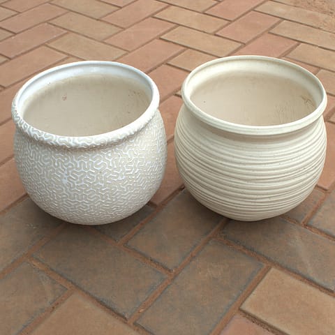 Set Of 2 - 10 Inch Handi Designer Ceramic Pot(Any Colour) (Any Design)