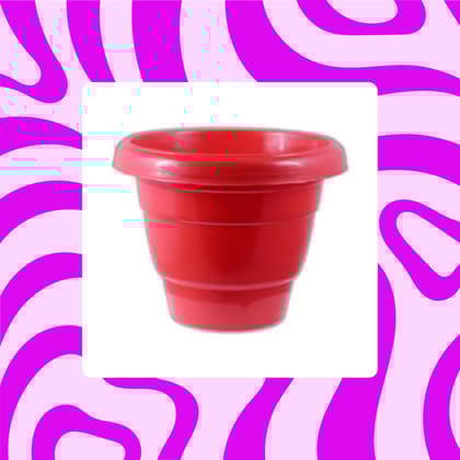 Free Gift - 8 Inch Terracotta Red Classy Plastic Pot - Flash Sale