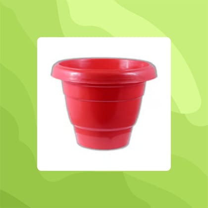Free Gift - 8 Inch Terracotta Red Classy Plastic Pot - Flash Sale