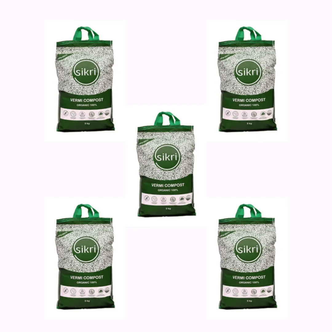 Set of 5 - 10 KG Sikri Organic Vermicompost for plants growth - 50 KG