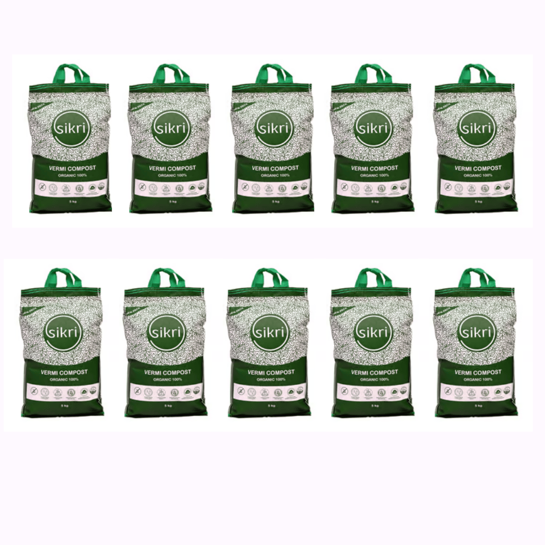 Set of 10 - 10 KG Sikri Organic Vermicompost for plants growth  - 100 KG