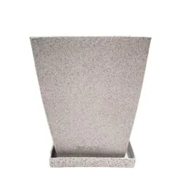 18 X 12 Inch White Premium Blaze Fiberglass Planter - Durable large size decoratiive fiber pot for indoor outdoor plants with 5 year warranty