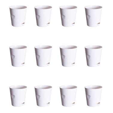Set of 12 - 4 Inch White Florence Self Watering Pot